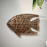 Rustic Rattan Happy Ocean Fish