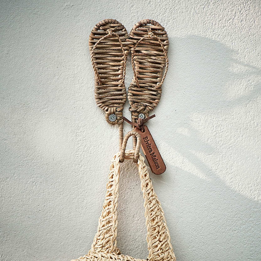 Rustic Rattan Flip Flops Hook