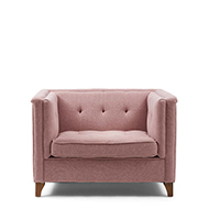 Radziwill Love Seat, Mouliné Linen, Paris Pink