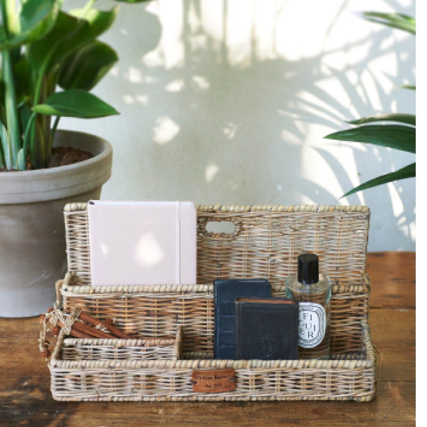 Rustic Rattan Classic Desk Organiser