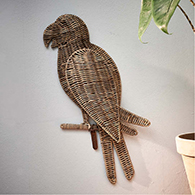 Rustic Rattan Jungle Parrot