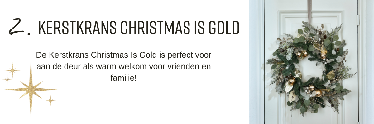 Kerstkrans Christmas Is Gold, Goud, Ø71cm