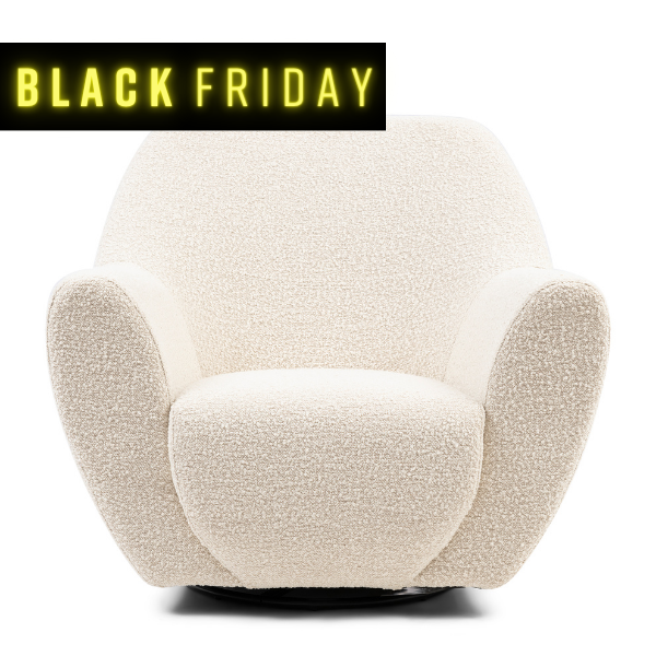 Fauteuil The Jill Swivel, White Sand, Bouclé