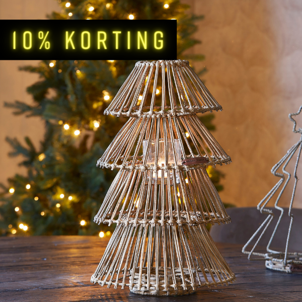 Kandelaar Rustic Rattan Christmas Tree