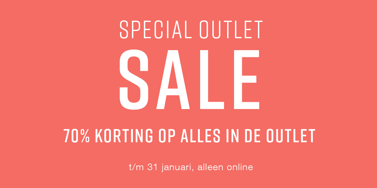 Special Outlet Sale: 70% korting op alles in de outlet