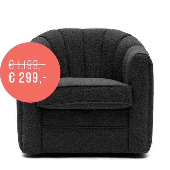 St. Lewis Swivel Armchair, bouclé, beluga