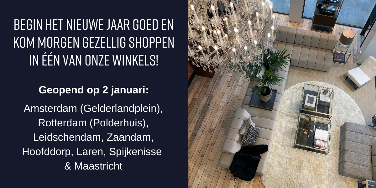 Begin het nieuwe jaar goed en kom morgen gezellig shoppen in één van onze winkels!