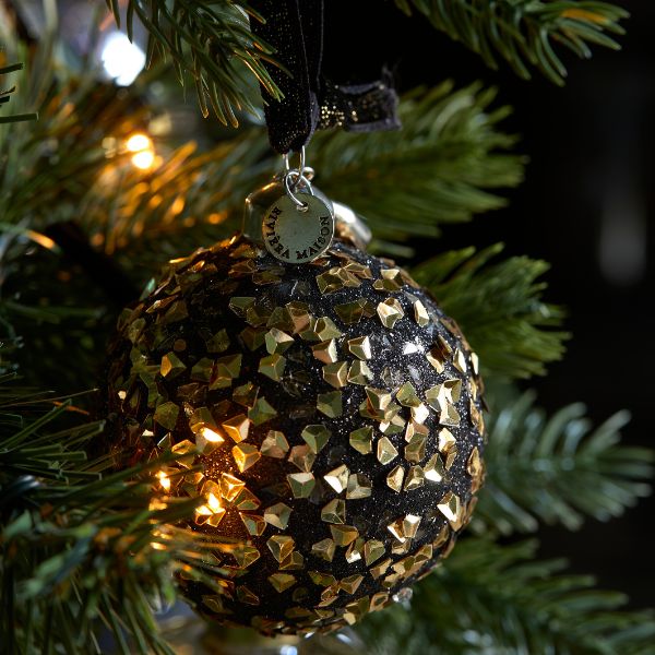 Ornament Sparkling Night, Zwart, Ø8cm