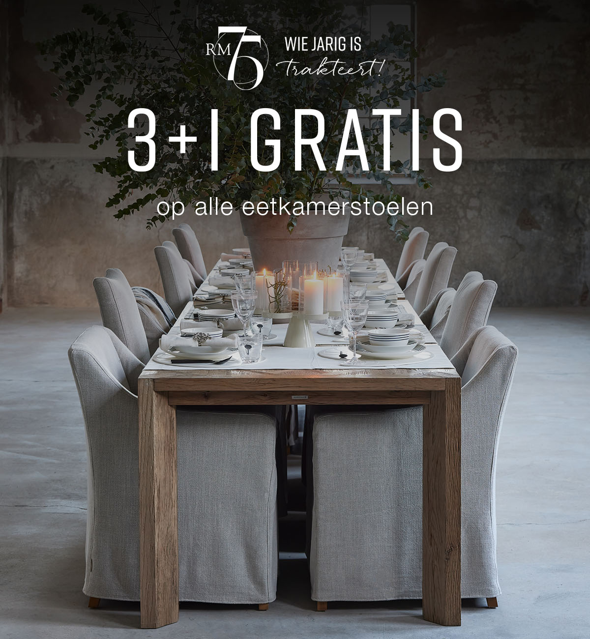 3 + 1 GRATIS op alle eetkamerstoelen