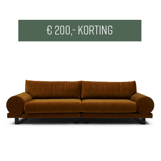 Collins Sofa 3,5 Seater, Velvet, Golden Brown