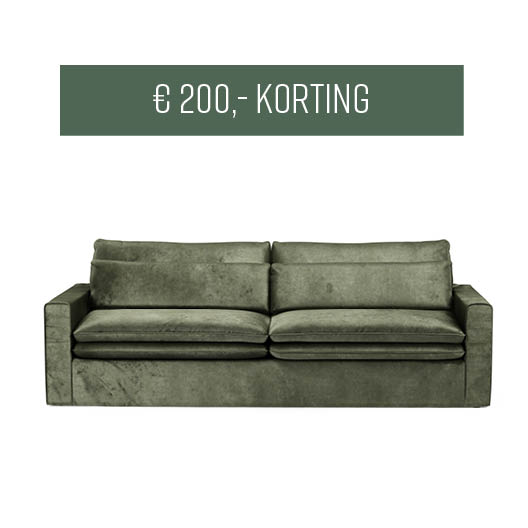 Continental Sofa 3,5 Seater, Velvet, Ivy