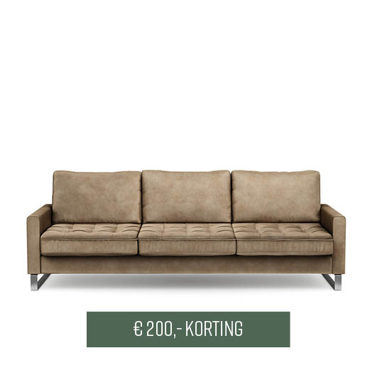 West Houston Sofa 3,5 Seater, Velvet, Golden Beige