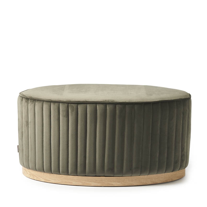 San Diego Pouf Oval, Velvet, Slate Grey