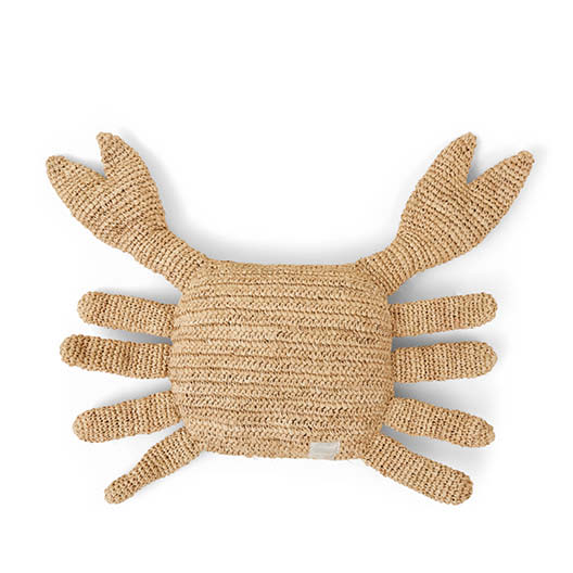 Raffia Crab Pillow Natural