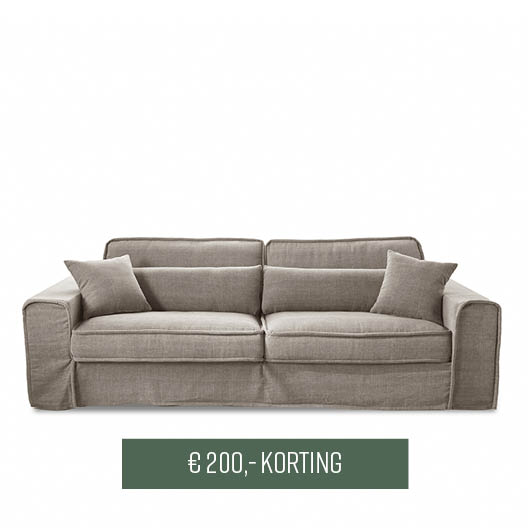 Metropolis Sofa 3,5 seater, Washed Cotton, Stone