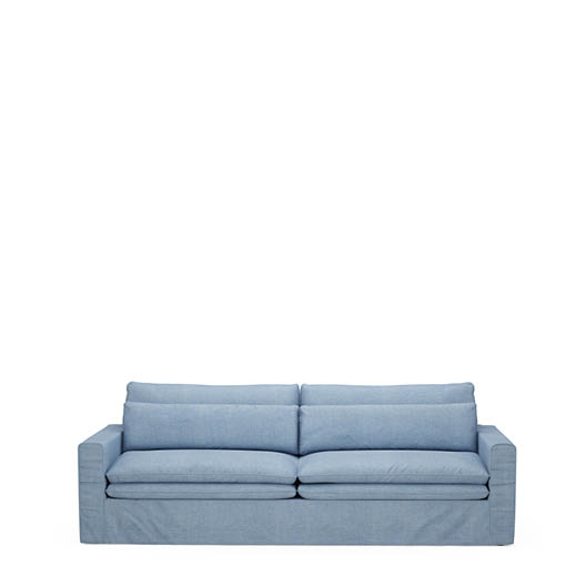 Continental Sofa 3,5 Seater, Washed Cotton, Ice Blue