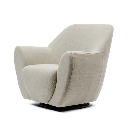 The Jill Swivel Chair, Mouline Linen, Fabulous Flax