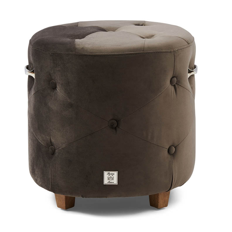 Bowery Footstool, Velvet III, Anthracite