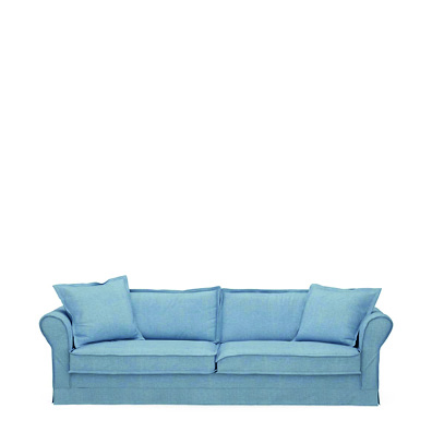 Carlton Sofa 3,5 Seater, Washed Cotton, Ice Blue