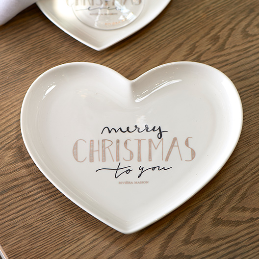 Merry Christmas Heart Plate M