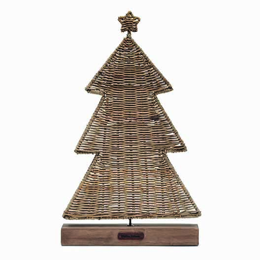 Rustic Rattan Flat Christmas Tree