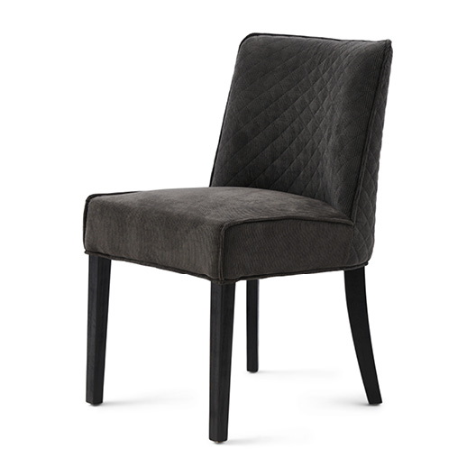 Bridge Lane Dining Chair Diamond Stitch, Italian Rib, Mocha