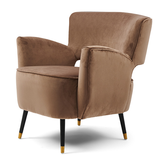 Laurel Armchair, velvet III, Golden Mink