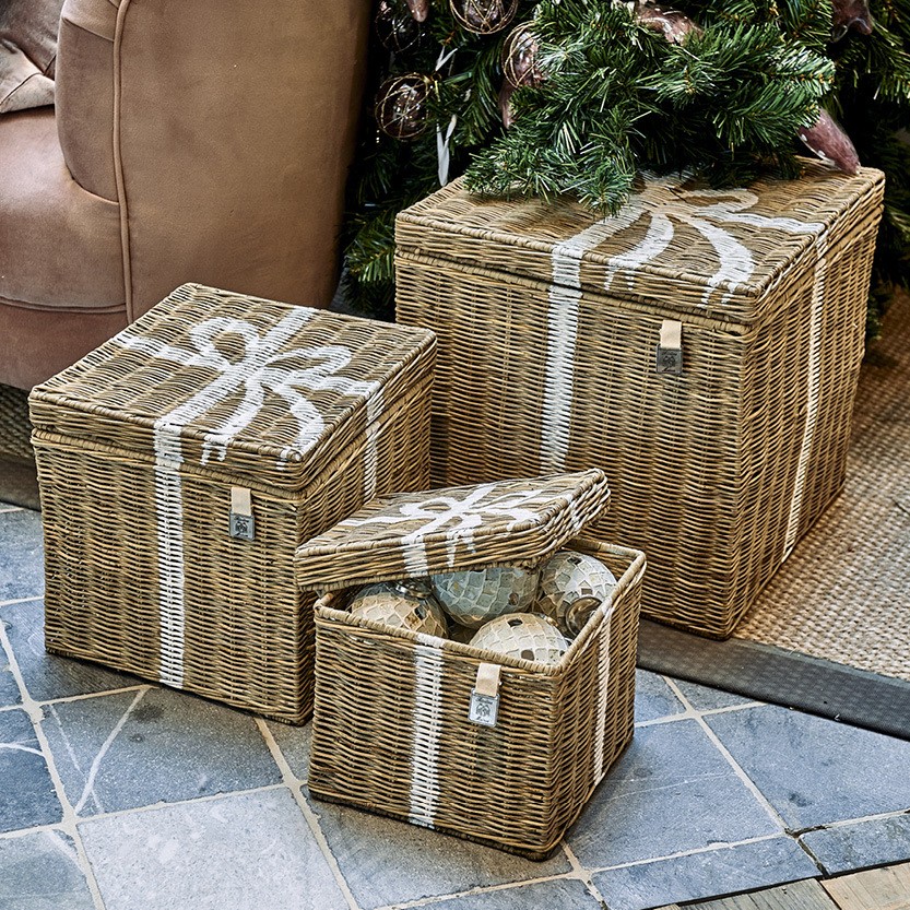 Rustic Rattan Pretty Present Basket Set of 3 Pieces