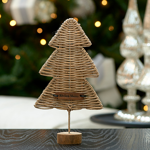 Rustic Rattan Oh Christmas Tree M