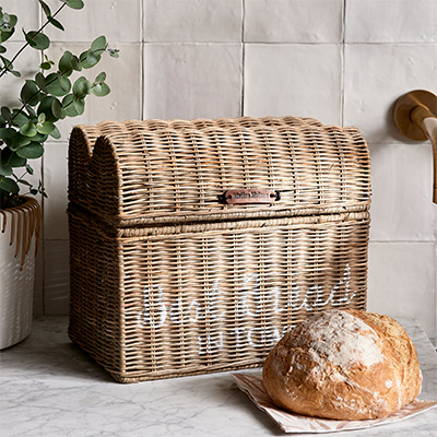 Rustic Rattan Best Bread In Town Bread Box