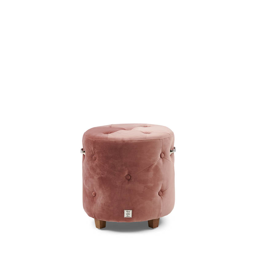 Bowery Footstool, Velvet III, Rose Stain