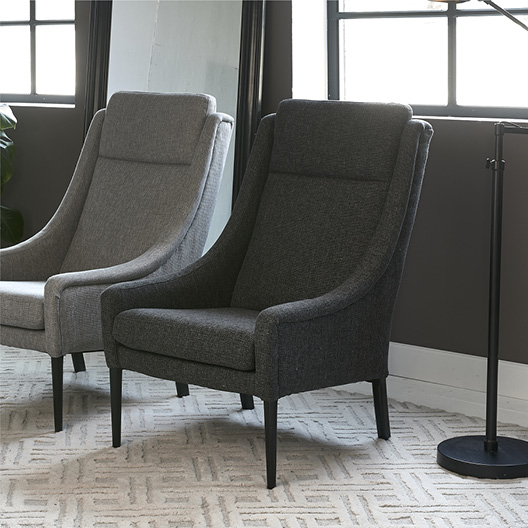 Vendome Armchair, Mélane Weave, Carbon