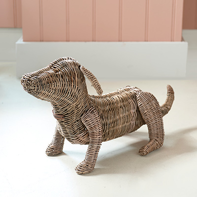 Rustic Rattan Dachshund