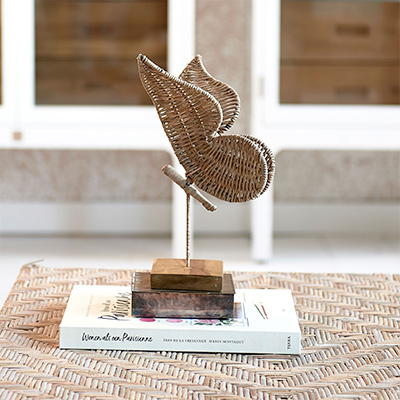 Rustic Rattan Butterfly Statue