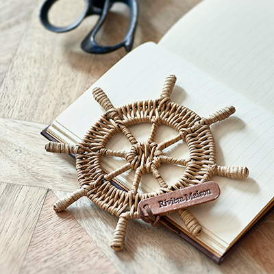 Rustic Rattan Steering Wheel Decoration