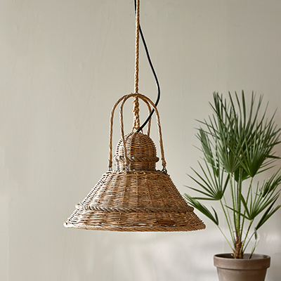 Rustic Rattan Boathouse Hanging Lamp