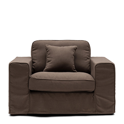 Selana Love Seat, Linen, Taupe