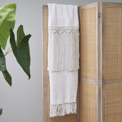 Treasure Macrame Throw white 170x130