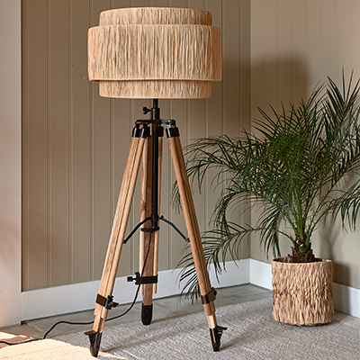 RM Wooden Tripod Floor Lamp