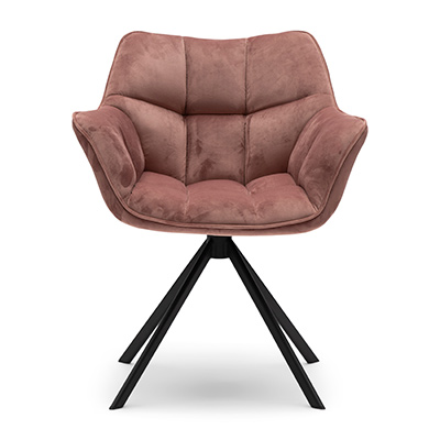 Carnaby Dining Armchair, Velvet III, Rose Stain