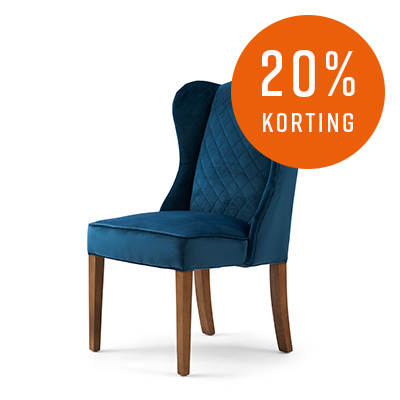 William Dining Chair, Velvet, Ocean Blue