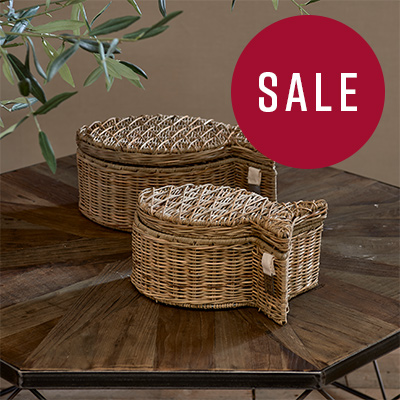 Rustic Rattan Tropical Fish Basket S