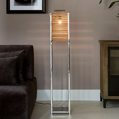 Ocean Cay Shutters Floor Lamp Silver