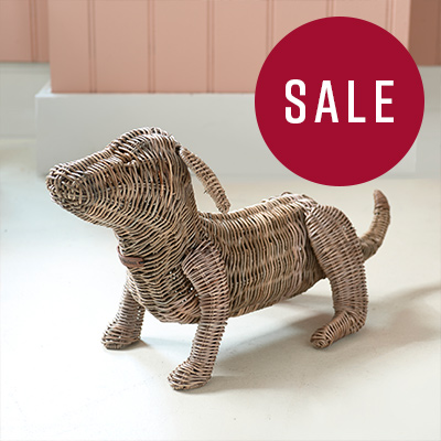 Rustic Rattan Dachshund