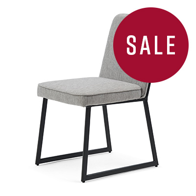 Clubhouse Dining Chair Black Leg, Mélane Weave, Fog