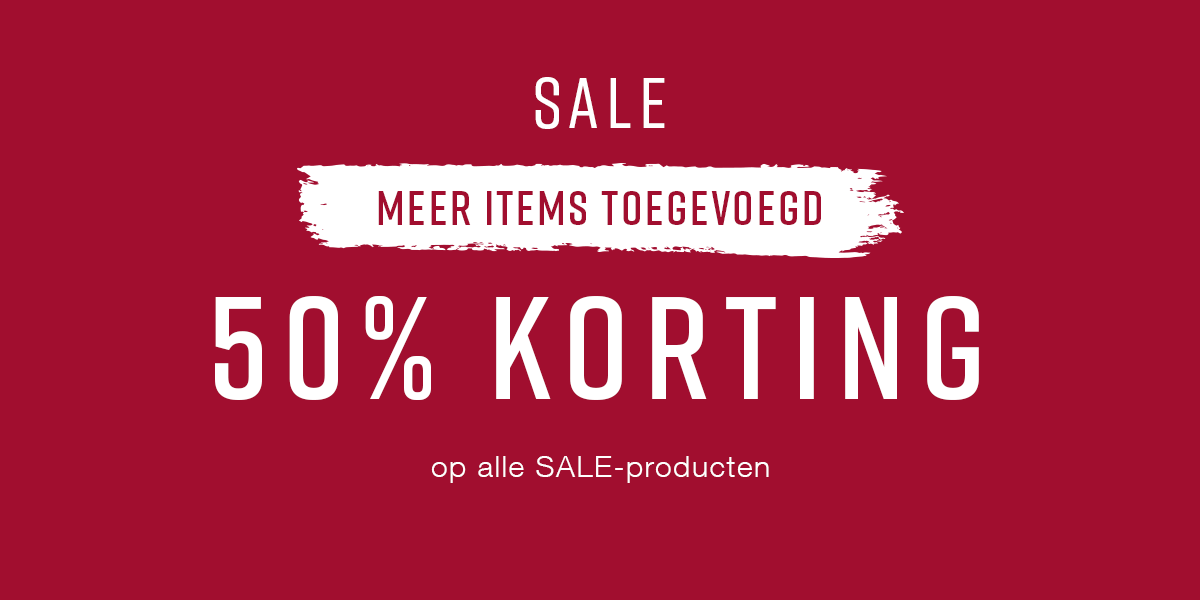 SALE 50% korting op ALLE SALE- producten | meer items toegevoegd