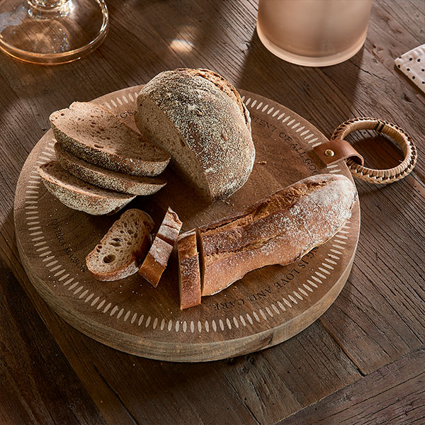 Breadboard with bread