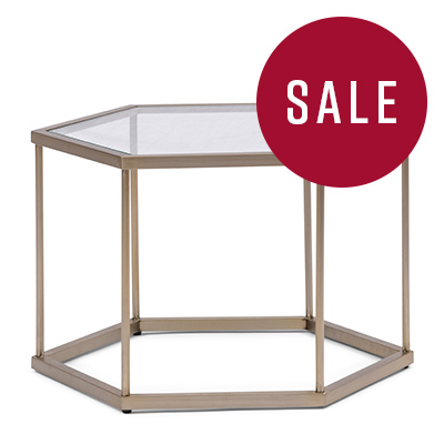 Costa Mesa Hexagon Side Table Glass