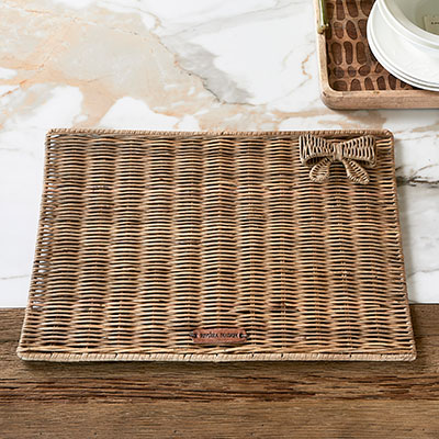 Rustic Rattan Pretty Bow Placemat