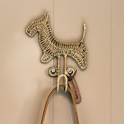 Rustic Rattan Dog Hook